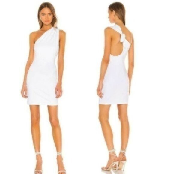 Susana Monaco Dresses & Skirts - Susana Monaco One Shoulder Back Tie Book In Sugar White Medium